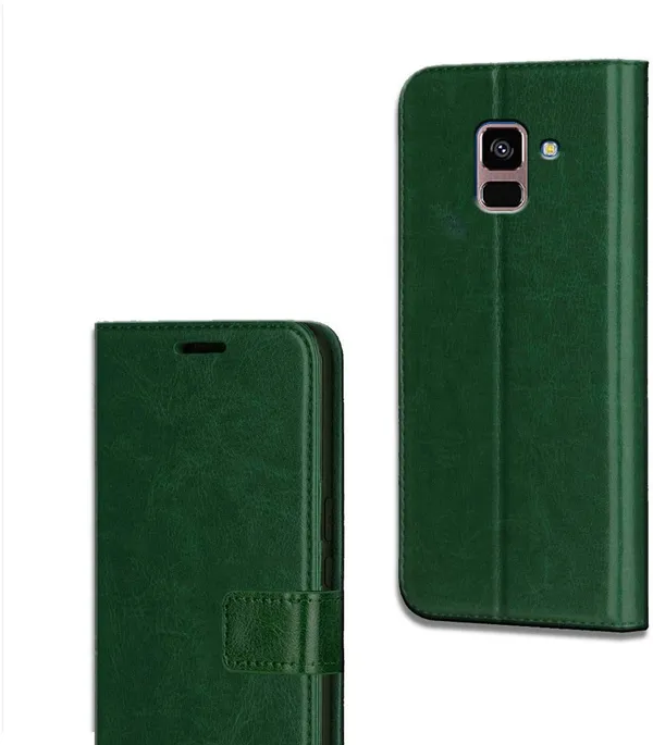 Green_Leather_Samsung_Galaxy_A8_Plus_Flip_Cover