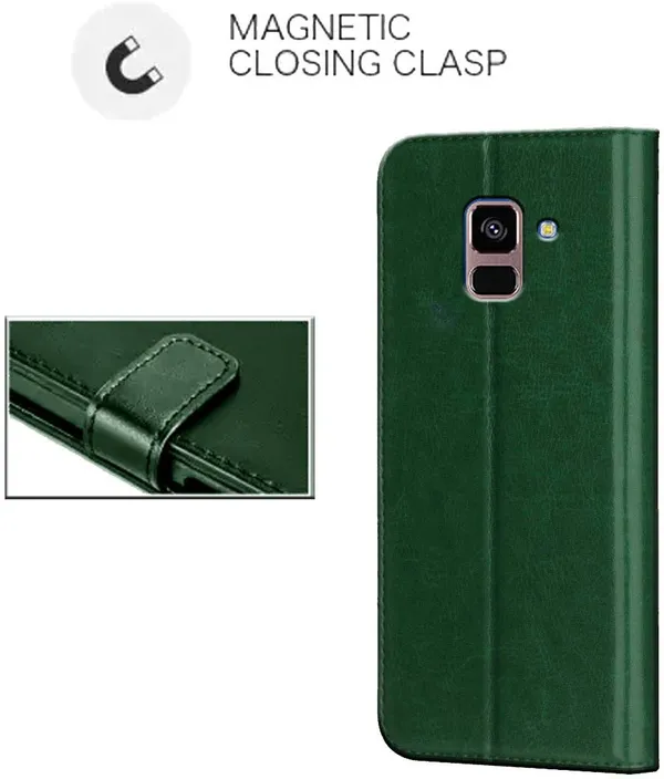 Green_Leather_Samsung_Galaxy_A8_Plus_Flip_Cover