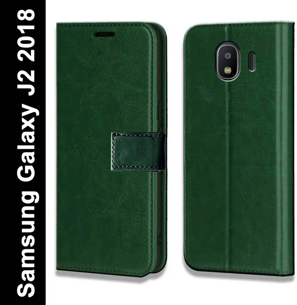 Green_Leather_Samsung_Galaxy_J2_2018_Flip_Cover