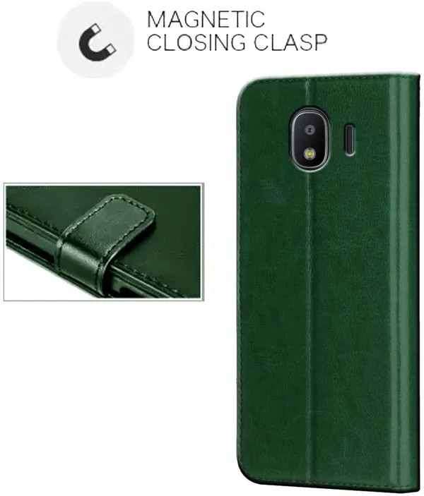 Green_Leather_Samsung_Galaxy_J2_2018_Flip_Cover