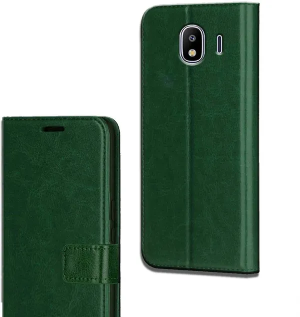 Green_Leather_Samsung_Galaxy_J4_Flip_Cover