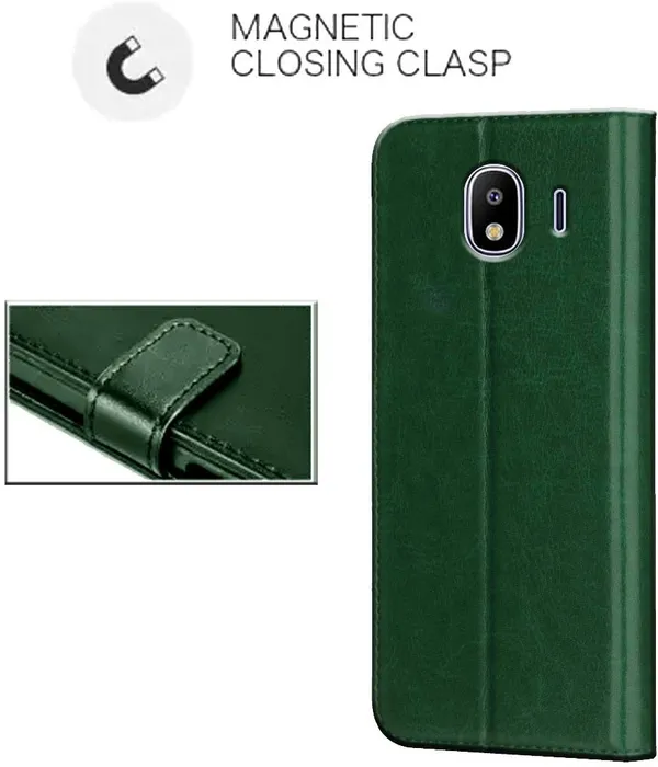 Green_Leather_Samsung_Galaxy_J4_Flip_Cover