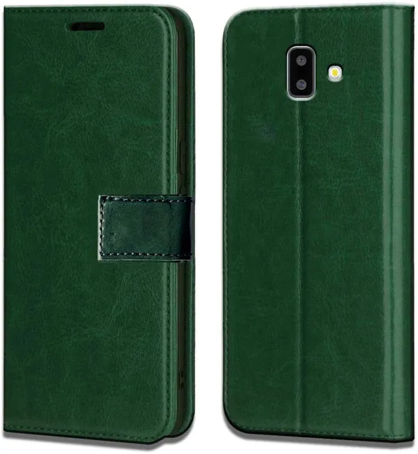 Green_Leather_Samsung_Galaxy_J6_Plus_Flip_Cover