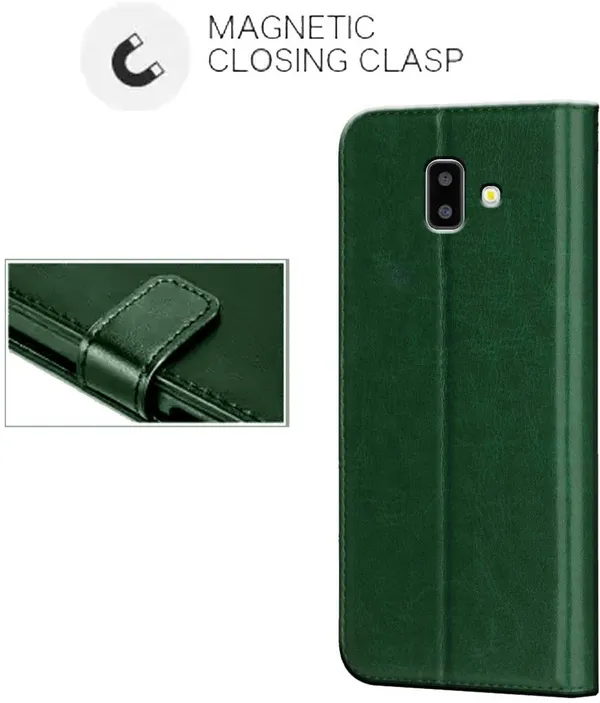 Green_Leather_Samsung_Galaxy_J6_Plus_Flip_Cover