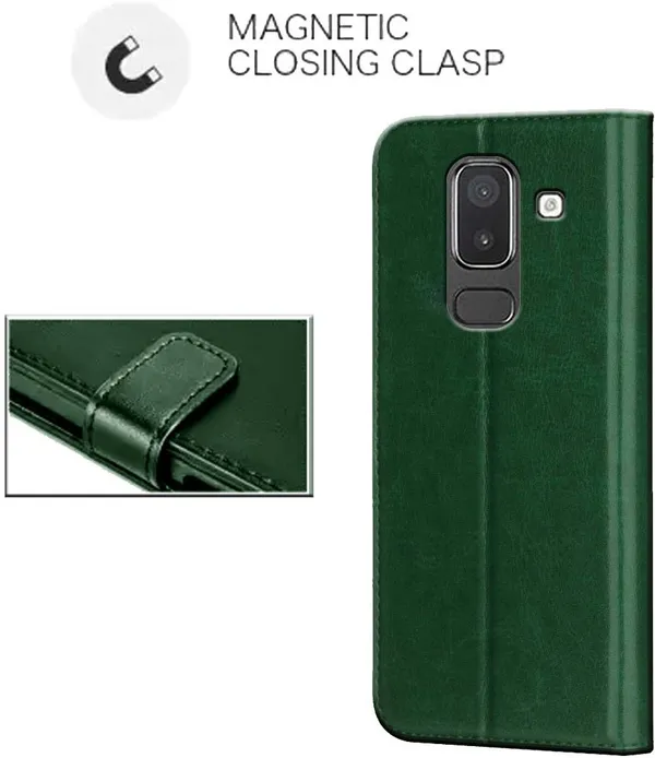 Green_Leather_Samsung_Galaxy_J8_Flip_Cover