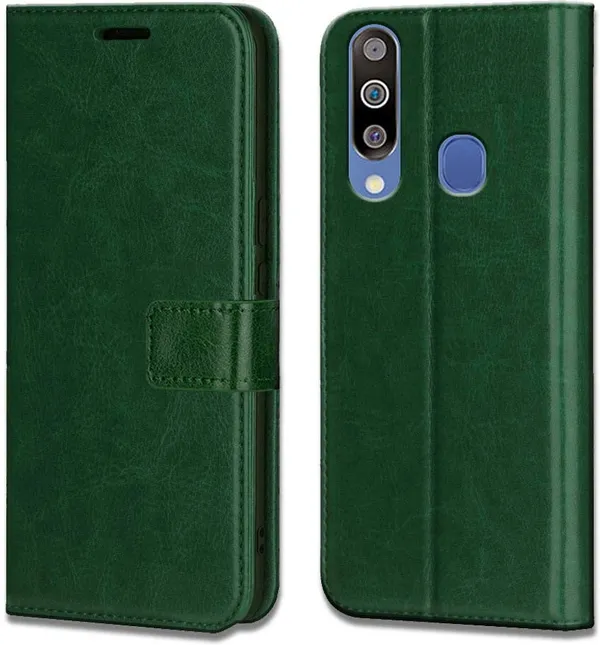 Green_Leather_Samsung_Galaxy_M30_Flip_Cover