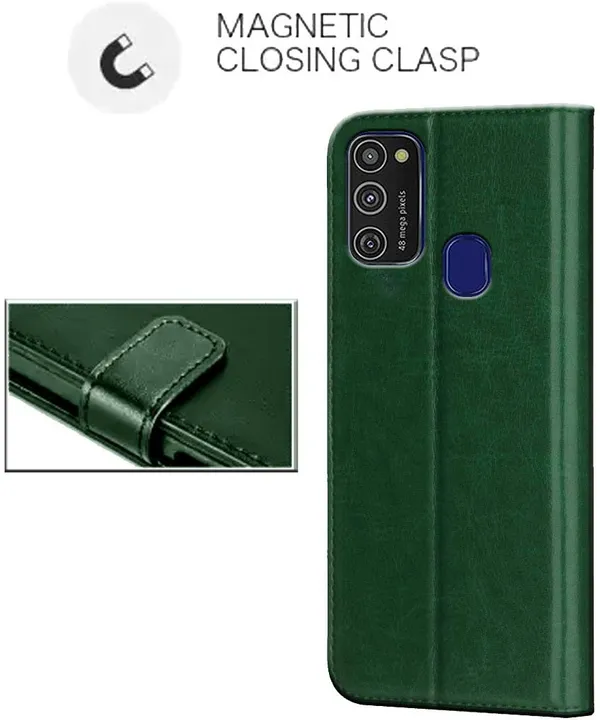 Green_Leather_Samsung_Galaxy_M30S_Flip_Cover