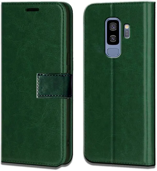 Green_Leather_Samsung_Galaxy_S9_Plus_Flip_Cover