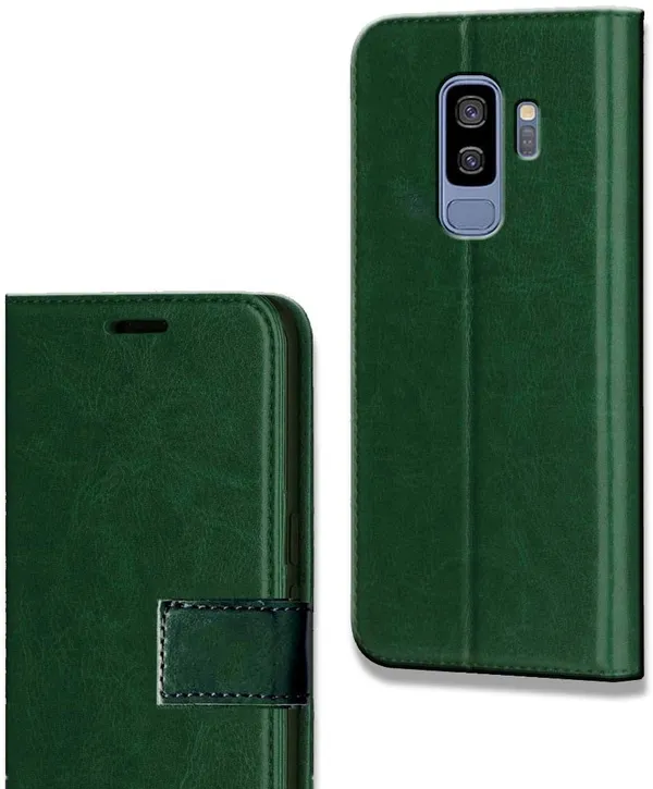 Green_Leather_Samsung_Galaxy_S9_Plus_Flip_Cover