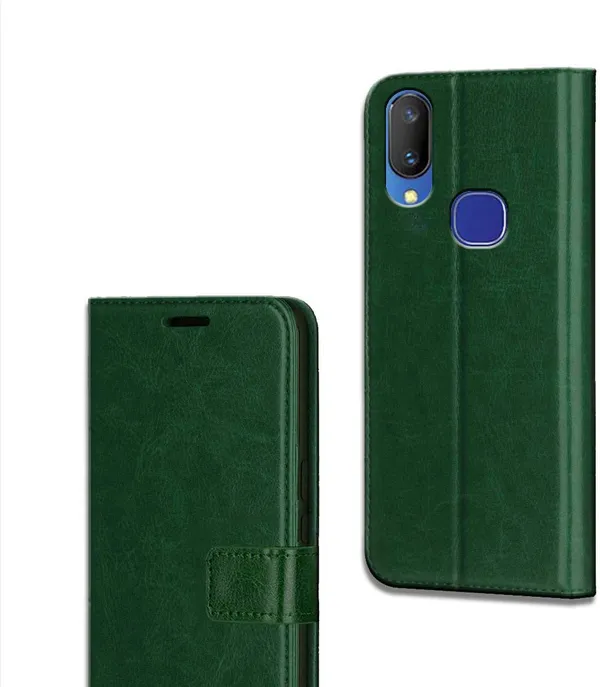 Green_Leather_Vivo_V11i_Flip_Cover