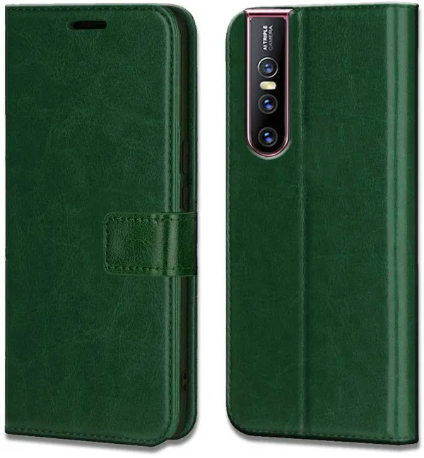 Green_Leather_Vivo_V15_Pro_Flip_Cover