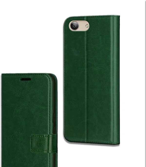 Green_Artificial_Leather_VIVO_Y53_Flip_Cover