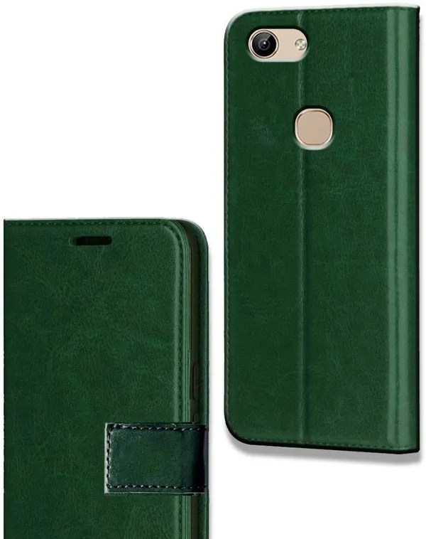 Green_Artificial_Leather_Vivo_Y81_Flip_Cover