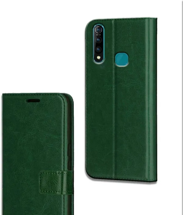 Green_Leather_Vivo_Z1_Pro_Flip_Cover