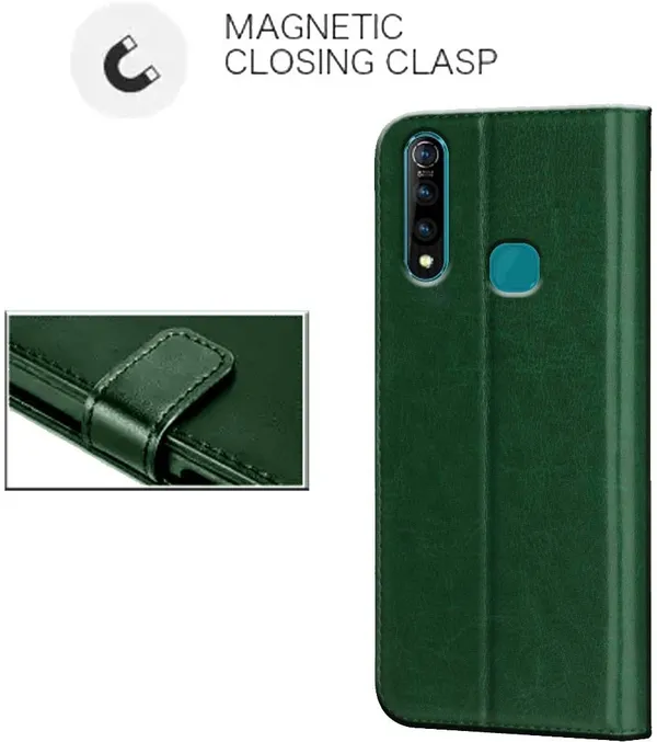 Green_Leather_Vivo_Z1_Pro_Flip_Cover