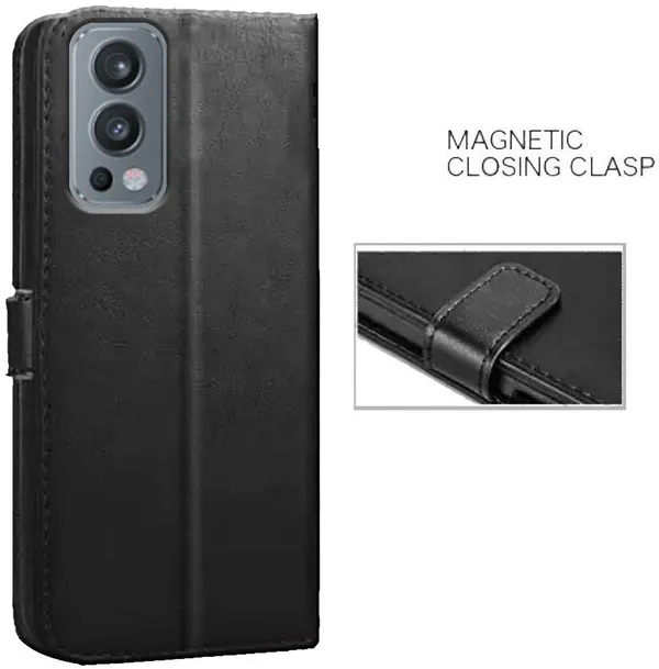 Black_Artificial_Leather_OnePlus_Nord_2_5G_Back_Cover