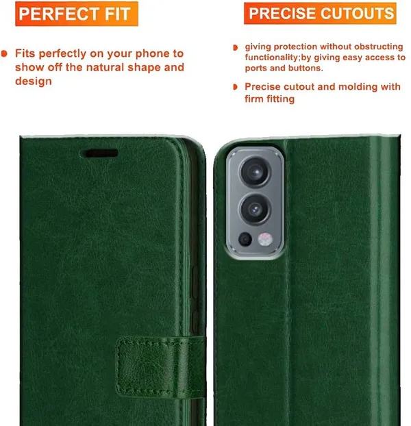 Green_Artificial_Leather_OnePlus_Nord_2_5G_Back_Cover