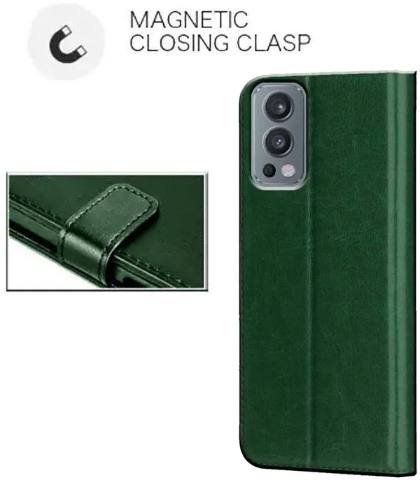 Green_Artificial_Leather_OnePlus_Nord_2_5G_Back_Cover