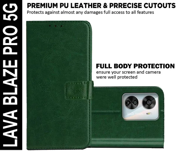Green_Artificial_Leather_Lava_Blaze_Pro_5G_Back_Cover