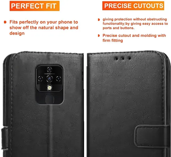 Black_Artificial_Leather_Tecno_Camon_16_Back_Cover