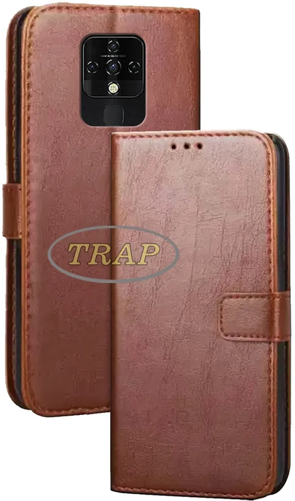 Brown_Artificial_Leather_Tecno_Camon_16_Back_Cover