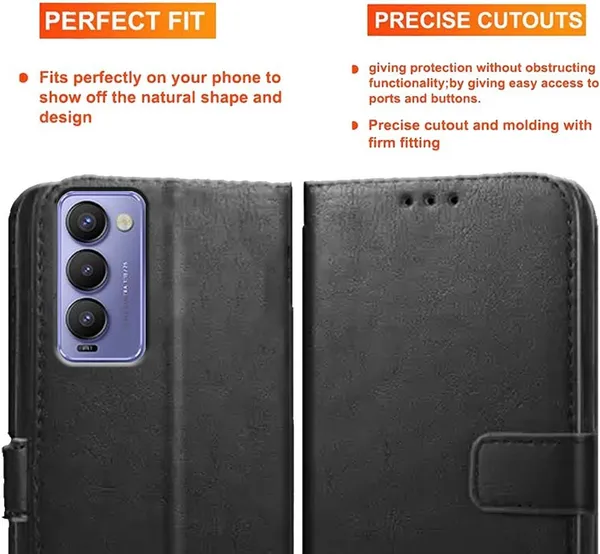 Black_Artificial_Leather_Tecno_Camon_18_Back_Cover