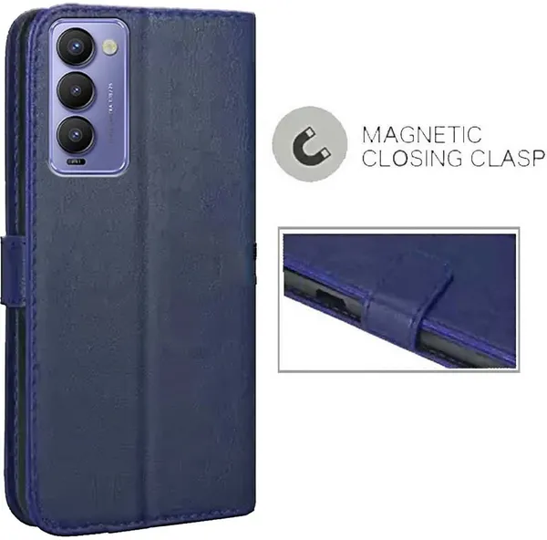 Blue_Artificial_Leather_Tecno_Camon_18_Back_Cover
