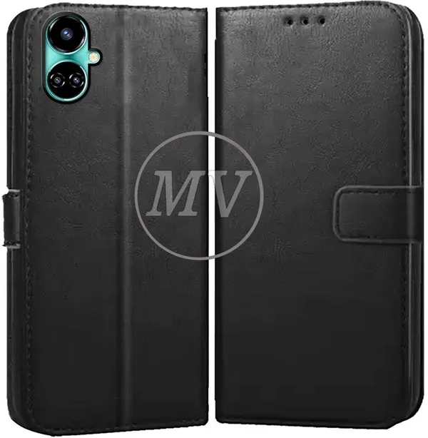 Black_Artificial_Leather_Tecno_Camon_19_Back_Cover