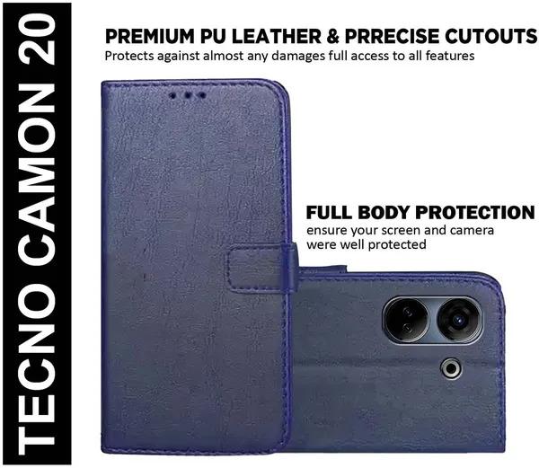 Blue_Artificial_Leather_Tecno_Camon_20_Back_Cover