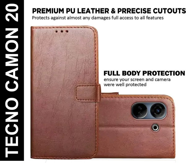 Brown_Artificial_Leather_Tecno_Camon_20_Back_Cover