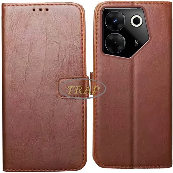 Brown_Artificial_Leather_Tecno_Camon_20_Pro_5G_Flip_Cover