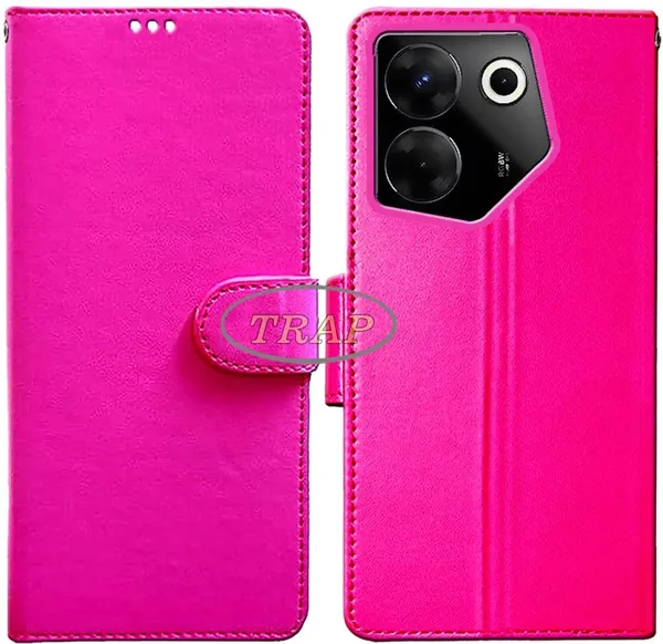 Pink_Artificial_Leather_Tecno_Camon_20_Pro_5G_Flip_Cover