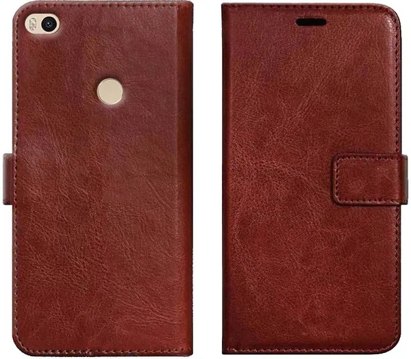 Brown_Leather_Mi_Max_2_Wallet_Case_Cover