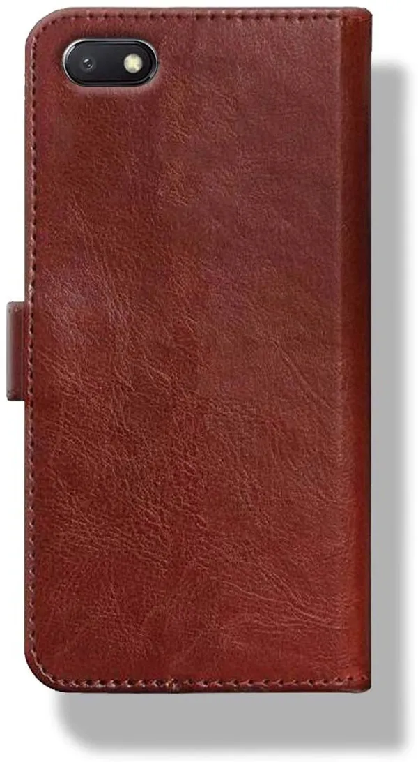 Brown_Leather_Mi_Redmi_6A_Wallet_Case_Cover