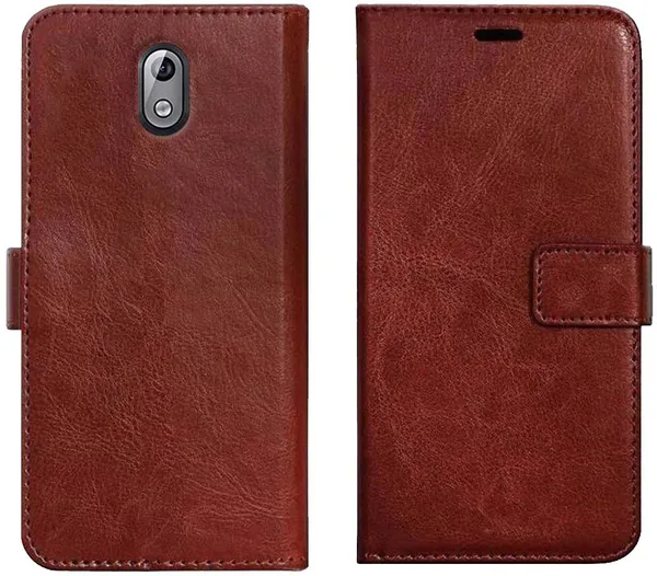 Brown_Leather_Nokia_3.1_Wallet_Case_Cover