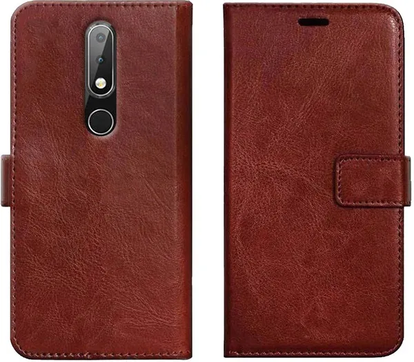 Brown_Leather_Nokia_5.1_Plus_Wallet_Case_Cover