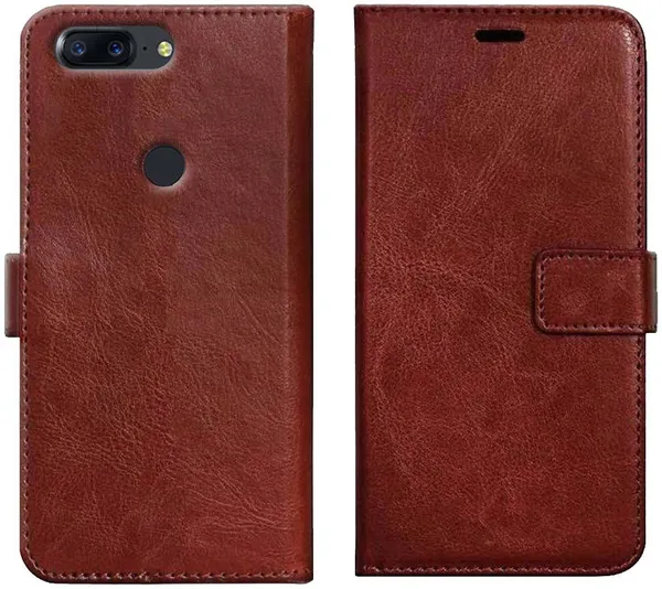 Brown_Leather_OnePlus_5T_Wallet_Case_Cover