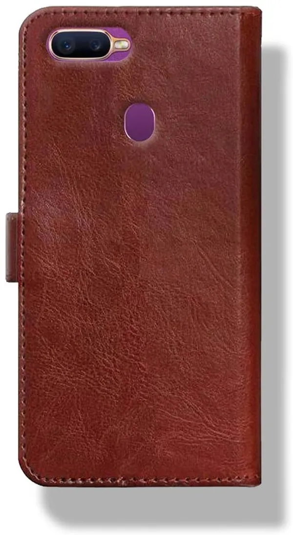 Brown_Leather_Oppo_A3s_Wallet_Case_Cover