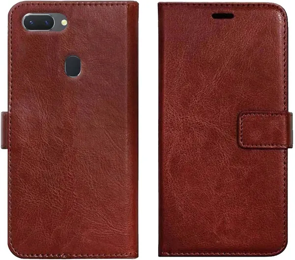 Brown_Leather_Realme_2_Wallet_Case_Cover