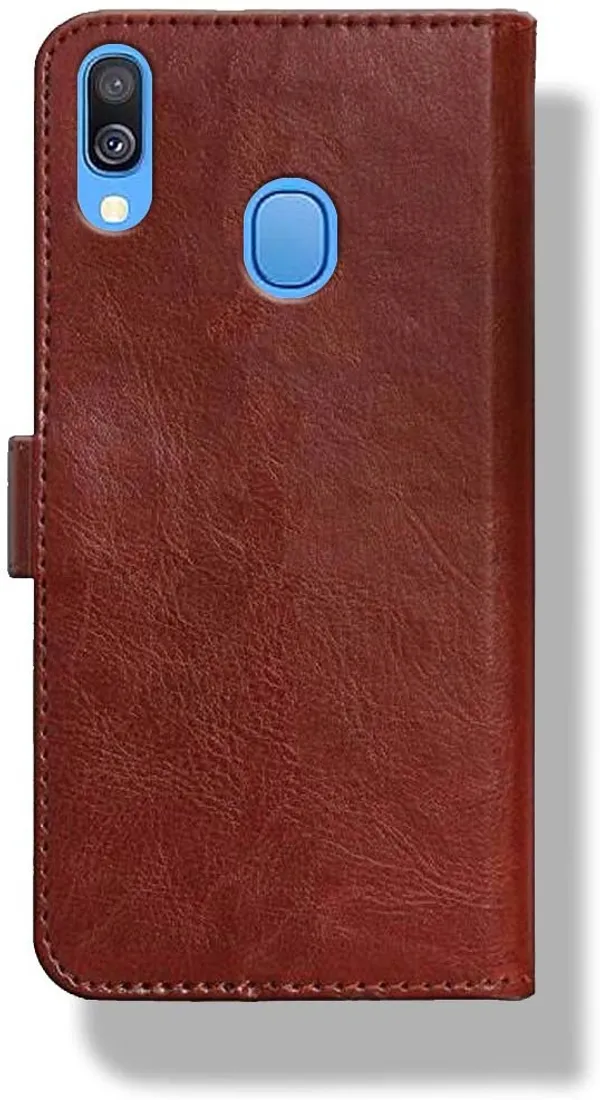 Brown_Leather_Samsung_A40_Wallet_Case_Cover