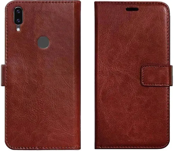 Brown_Leather_Vivo_V9_Wallet_Case_Cover