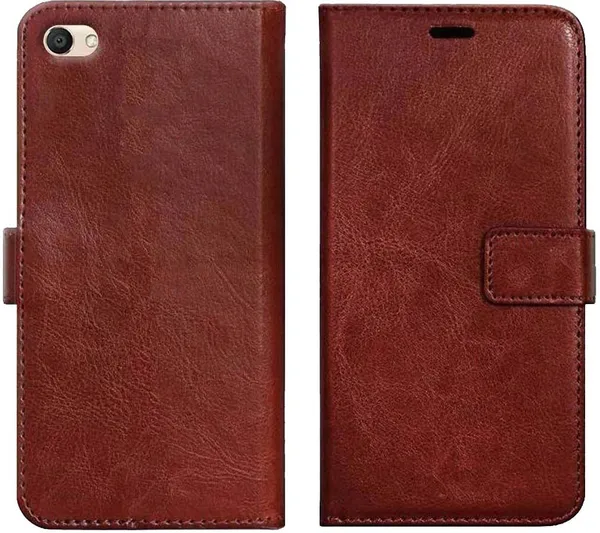 Brown_Leather_VIVO_Y55_Wallet_Case_Cover