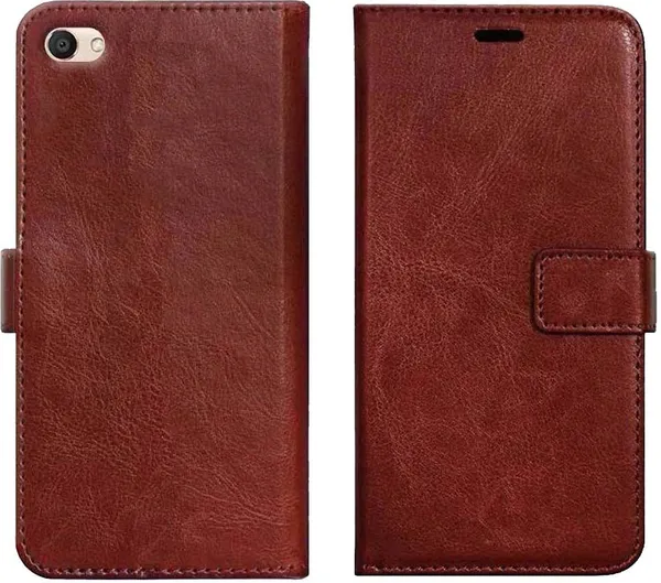 Brown_Leather_VIVO_Y69_Wallet_Case_Cover