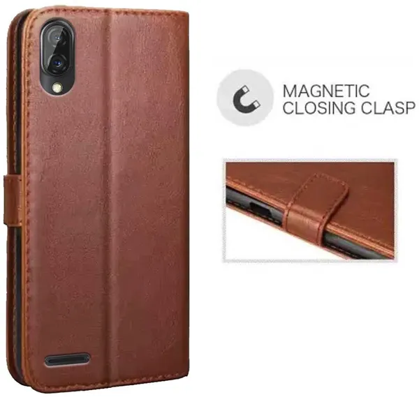 Brown_Artificial_Leather_Gionee_F11&Gionee_Max_Flip_Cover