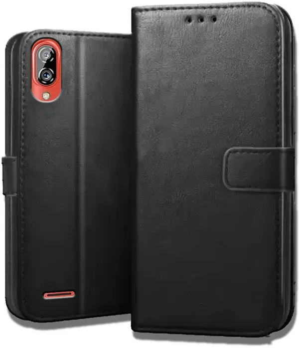 Black_Leather_Gionee_Max_Flip_Cover
