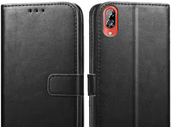Black_Leather_Gionee_Max_Flip_Cover