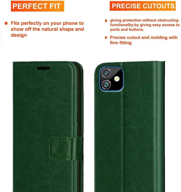 Green_Artificial_Leather_Gionee_Pro_Max_Flip_Cover