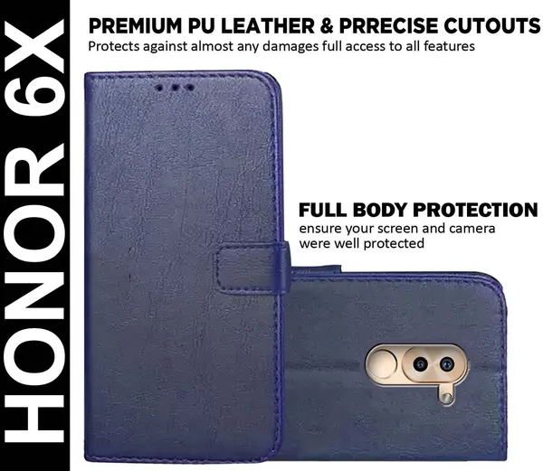 Blue_Artificial_Leather_Honor_6X_Back_Cover