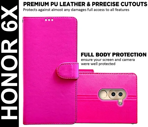 Pink_Artificial_Leather_Honor_6X_Back_Cover