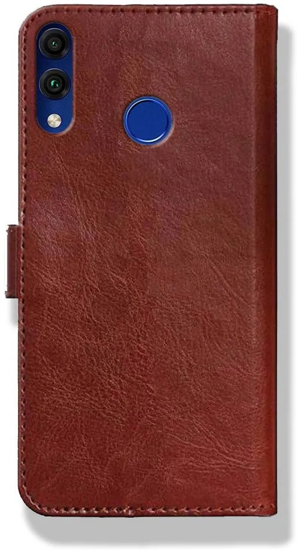 Brown_Leather_Huawei_Honor_8C_Flip_Cover